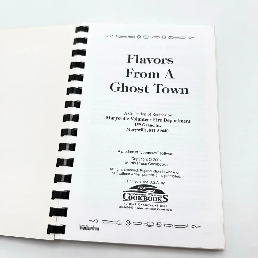 Marysville Montana Flavors From a Ghost Town Community Cookbook Recipes 2007